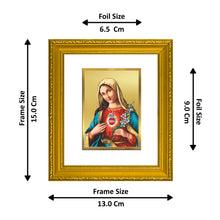 Load image into Gallery viewer, DIVINITI Mother Mary Gold Plated Wall Photo Frame| DG Frame 101 Wall Photo Frame and 24K Gold Plated Foil| Religious Photo Frame Idol For Prayer, Gifts Items (15.5CMX13.5CM)
