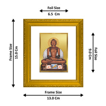 Load image into Gallery viewer, DIVINITI Mahavir Gold Plated Wall Photo Frame| DG Frame 101 Wall Photo Frame and 24K Gold Plated Foil| Religious Photo Frame Idol For Prayer, Gifts Items (15.5CMX13.5CM)
