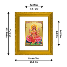 Load image into Gallery viewer, DIVINITI Lakshmi Gold Plated Wall Photo Frame| DG Frame 101 Wall Photo Frame and 24K Gold Plated Foil| Religious Photo Frame Idol For Prayer, Gifts Items (15.5CMX13.5CM)