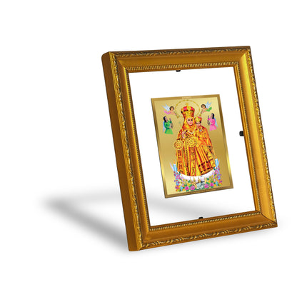DIVINITI 24K Gold Plated Foil Lady of Health Wall Photo Frame Religious Photo Frame Idol for Home & Office Decor Prayer, Gifts Items DG 101 Size 1 (15.3x14.9 CM)