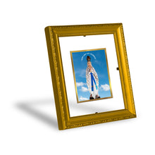 Load image into Gallery viewer, DIVINITI Lourdes Gold Plated Wall Photo Frame| DG Frame 101 Wall Photo Frame and 24K Gold Plated Foil| Religious Photo Frame Idol For Prayer, Gifts Items (15.5CMX13.5CM)