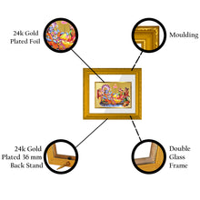 Load image into Gallery viewer, DIVINITI Vishnu Lakshmi Gold Plated Wall Photo Frame| DG Frame 101 Wall Photo Frame and 24K Gold Plated Foil| Religious Photo Frame Idol For Prayer, Gifts Items (15.5CMX13.5CM)
