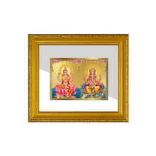 Load image into Gallery viewer, DIVINITI Lakshmi Ganesha Gold Plated Wall Photo Frame| DG Frame 101 Wall Photo Frame and 24K Gold Plated Foil| Religious Photo Frame Idol For Prayer, Gifts Items (15.5CMX13.5CM)