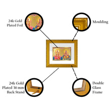 Load image into Gallery viewer, DIVINITI Lakshmi Ganesha Gold Plated Wall Photo Frame| DG Frame 101 Wall Photo Frame and 24K Gold Plated Foil| Religious Photo Frame Idol For Prayer, Gifts Items (15.5CMX13.5CM)
