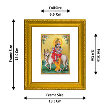 Load image into Gallery viewer, DIVINITI Krishna Gold Plated Wall Photo Frame| DG Frame 101 Wall Photo Frame and 24K Gold Plated Foil| Religious Photo Frame s (15.5CMX13.5CM)