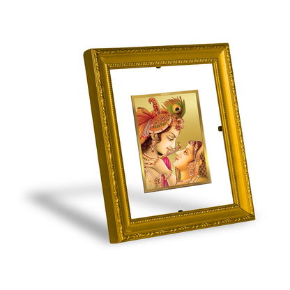 DIVINITI 24K Gold Plated Foil Krishna Wall Photo Frame Religious Photo Frame Idol for Home & Office Decor Prayer, Gifts Items DG 101 Size 1 (15.3x14.9 CM)