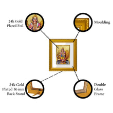 Load image into Gallery viewer, DIVINITI Murugan Gold Plated Wall Photo Frame| DG Frame 101 Wall Photo Frame and 24K Gold Plated Foil| Religious Photo Frame Idol For Prayer, Gifts Items (15.5CMX13.5CM)
