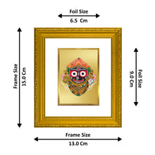 Load image into Gallery viewer, DIVINITI Jagannath Gold Plated Wall Photo Frame| DG Frame 101 Wall Photo Frame and 24K Gold Plated Foil| Religious Photo Frame For Prayer (15.5CMX13.5CM)
