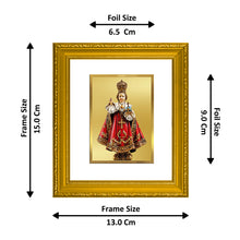 Load image into Gallery viewer, DIVINITI Infant Jesus Gold Plated Wall Photo Frame| DG Frame 101 Wall Photo Frame and 24K Gold Plated Foil| Religious Photo Frame Idol For Prayer, Gifts Items (15.5CMX13.5CM)
