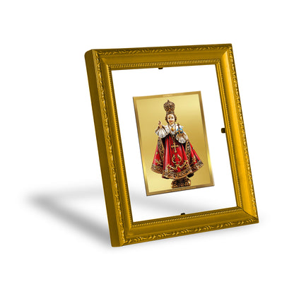 DIVINITI 24K Gold Plated Foil Infant Jesus Wall Photo Frame Religious Photo Frame Idol for Home & Office Decor Prayer, Gifts Items DG 101 Size 1 (15.3x14.9 CM)