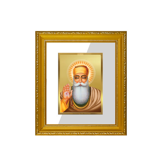 DIVINITI 24K Gold Plated Foil Guru Nanak Dev Ji Wall Photo Frame Religious Photo Frame Idol for Home & Office Decor Prayer, Gifts Items DG 101 Size 1 (15.3x14.9 CM)