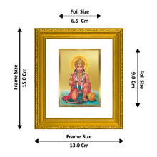 Load image into Gallery viewer, DIVINITI Hanuman-3 Gold Plated Wall Photo Frame| DG Frame 101 Wall Photo Frame and 24K Gold Plated Foil| Religious Photo Frame Idol For Prayer, Gifts Items (15.5CMX13.5CM)