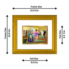 Load image into Gallery viewer, DIVINITI Guru Gobind Singh &amp; Nidan Singh Gold Plated Wall Photo Frame| DG Frame 101 Wall Photo Frame and 24K Gold Plated Foil| Religious Photo Frame Idol For Prayer, Gifts Items (15.5CMX13.5CM)