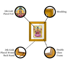 Load image into Gallery viewer, DIVINITI Gaja Lakshmi Gold Plated Wall Photo Frame| DG Frame 101 Wall Photo Frame and 24K Gold Plated Foil| Religious Photo Frame Idol For Prayer, Gifts Items (15.5CMX13.5CM)