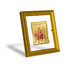 Load image into Gallery viewer, DIVINITI Durga Gold Plated Wall Photo Frame| DG Frame 101 Wall Photo Frame and 24K Gold Plated Foil| Religious Photo Frame Idol For Prayer(15.5CMX13.5CM)