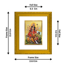 Load image into Gallery viewer, DIVINITI Durga Gold Plated Wall Photo Frame| DG Frame 101 Wall Photo Frame and 24K Gold Plated Foil| Religious Photo Frame Idol For Prayer, Gifts Items (15.5CMX13.5CM)
