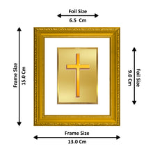 Load image into Gallery viewer, DIVINITI Holy Cross Gold Plated Wall Photo Frame DG Frame 101 Wall Photo Frame and 24K Gold Plated Foil| Religious Photo Frame(15.5CMX13.5CM)
