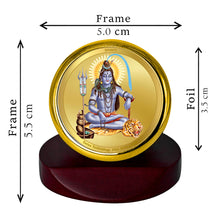 Load image into Gallery viewer, Diviniti 24K Gold Plated Shiva Frame For Car Dashboard, Home Decor, Table Decor, Puja (5.5 x 5.0 CM)