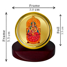Load image into Gallery viewer, Diviniti 24K Gold Plated Sharda Mata Frame For Car Dashboard, Table Top, Puja &amp; Festival Gift (5.5 x 5.0 CM)
