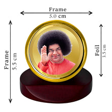 Load image into Gallery viewer, Diviniti 24K Gold Plated Sathya Sai Baba Frame For Car Dashboard, Home Decor, Table &amp; Gift (5.5 x 5.0 CM)
