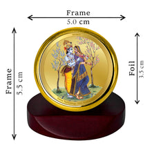 Load image into Gallery viewer, Diviniti 24K Gold Plated Radha Krishna Frame For Car Dashboard, Home Decor, Puja Room (5.5 x 5.0 CM)
