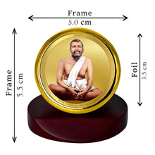 Load image into Gallery viewer, Diviniti 24K Gold Plated RamaKrishna Frame For Car Dashboard, Home Decor, Table Top, Gift (5.5 x 5.0 CM)
