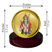 Load image into Gallery viewer, Diviniti 24K Gold Plated Lord Ram Frame For Car Dashboard, Home Decor, Table Top, Puja, Festival Gift (5.5 x 5.0 CM)

