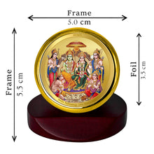 Load image into Gallery viewer, Diviniti 24K Gold Plated Ram Darbar Frame For Car Dashboard, Home Decor, Table Top (5.5 x 5.0 CM)
