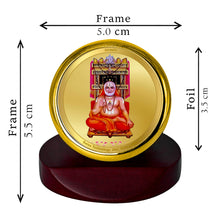 Load image into Gallery viewer, Diviniti 24K Gold Plated Raghvender Swami Frame For Car Dashboard, Home Decor, Table Top &amp; Gift (5.5 x 5.0 CM)
