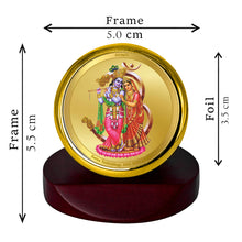 Load image into Gallery viewer, Diviniti 24K Gold Plated Radha Krishna Frame For Car Dashboard, Home Decor, Table Top, Puja Room &amp; Luxury Gift (5.5 x 5.0 CM)

