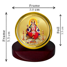 Load image into Gallery viewer, Diviniti 24K Gold Plated Santoshi Mata Frame For Car Dashboard, Table Tops, Puja &amp; Festival Gift (5.5 x 5.0 CM)
