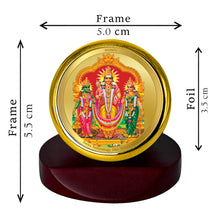 Load image into Gallery viewer, Diviniti 24K Gold Plated Murugan Valli Frame For Car Dashboard, Home Decor, Table Top, Worship &amp; Gift (5.5 x 5.0 CM)

