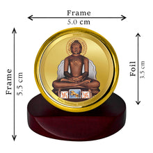 Load image into Gallery viewer, Diviniti 24K Gold Plated Mahavira Frame For Car Dashboard, Home Decor, Prayer, Gift (5.5 x 5.0 CM)

