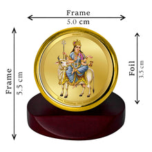Load image into Gallery viewer, Diviniti 24K Gold Plated Mahagauri Mata Frame For Car Dashboard, Festival Gift, Worship &amp; Puja Room (5.5 x 5.0 CM)
