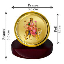 Load image into Gallery viewer, Diviniti 24K Gold Plated Kushmanda Mata Frame For Car Dashboard, Festival Gift, Worship &amp; Puja Room (5.5 x 5.0 CM)
