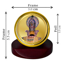Load image into Gallery viewer, Diviniti 24K Gold Plated Khatu Shyam Frame For Car Dashboard, Home Decor, Table Top, Puja Room &amp; Gift (5.5 x 5.0 CM)
