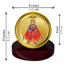 Load image into Gallery viewer, Diviniti 24K Gold Plated Khatu Shyam Frame For Car Dashboard, Home Decor, Table Top, Worship &amp; Gift (5.5 x 5.0 CM)
