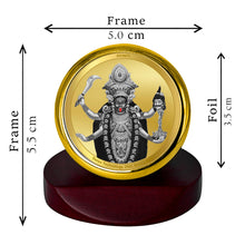 Load image into Gallery viewer, Diviniti 24K Gold Plated Maa Kali Frame For Car Dashboard, Home Decor, Table Top, Puja (5.5 x 5.0 CM)
