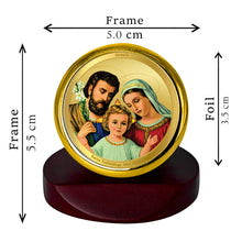 Load image into Gallery viewer, Diviniti 24K Gold Plated Holy Family Frame For Car Dashboard, Home Decor, Table Top Gift (5.5 x 5.0 CM)
