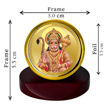 Load image into Gallery viewer, Diviniti 24K Gold Plated Hanuman Ji Frame For Car Dashboard, Home Decor, Table Top, Housewarming Gift (5.5 x 5.0 CM)
