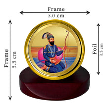 Load image into Gallery viewer, Diviniti 24K Gold Plated Guru Gobind Singh Frame For Car Dashboard, Home Decor, Table, Gift (5.5 x 5.0 CM)
