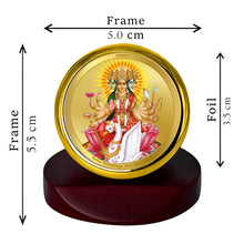 Load image into Gallery viewer, Diviniti 24K Gold Plated Gayatri Mata Frame For Car Dashboard, Home Decor, Table Top, Puja, Gift (5.5 x 5.0 CM)
