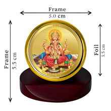 Load image into Gallery viewer, Diviniti 24K Gold Plated Ganesha Frame For Car Dashboard, Home Decor, Puja Room, Gift (5.5 x 5.0 CM)
