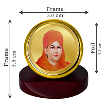 Load image into Gallery viewer, Diviniti 24K Gold Plated Dayananda Saraswati Frame For Car Dashboard, Home Decor (5.5 x 5.0 CM)
