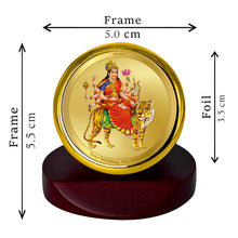 Load image into Gallery viewer, Diviniti 24K Gold Plated Chandraghanta Mata Frame For Car Dashboard, Festival Gift, Worship &amp; Puja Room (5.5 x 5.0 CM)
