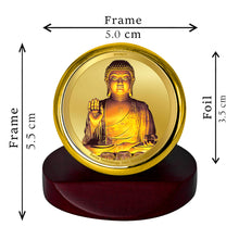 Load image into Gallery viewer, Diviniti 24K Gold Plated Buddha Frame For Car Dashboard Showpiece, Home Decor &amp; Table Top (5.5 x 5.0 CM)
