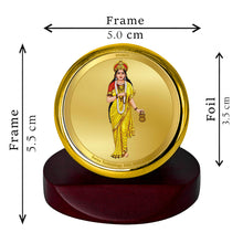 Load image into Gallery viewer, Diviniti 24K Gold Plated Brahmcharini Mata Frame For Car Dashboard, Worship, Puja Room &amp; Festival Gift (5.5 x 5.0 CM)
