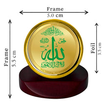 Load image into Gallery viewer, Diviniti 24K Gold Plated Allah Frame For Car Dashboard, Home Decor, Gift (5.5 x 5.0 CM)
