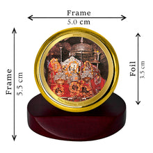 Load image into Gallery viewer, Diviniti 24K Gold Plated Mata Ka Darbar Frame For Car Dashboard, Home Decor, Table Top, Puja &amp; Gift (5.5 x 5.0 CM)
