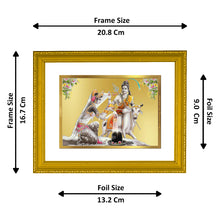 Load image into Gallery viewer, DIVINITI Shiva Parvati Gold Plated Wall Photo Frame| DG Frame 101 Size 2 Wall Photo Frame and 24K Gold Plated Foil| Religious Photo Frame Idol For Prayer, Gifts Items (20.8CMX16.7CM)
